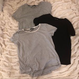 Zara High-low hem T-shirt trio